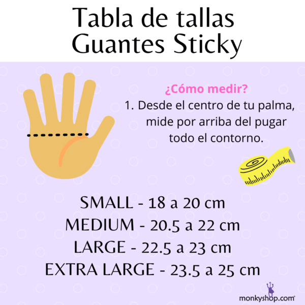 tallas de guantes pole fitness