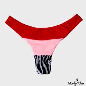 short para pole tanga rojo con cebra y rosa | Monky Shop® short para pole tanga rojo con cebra y rosa